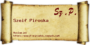 Szeif Piroska névjegykártya