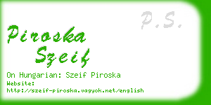 piroska szeif business card